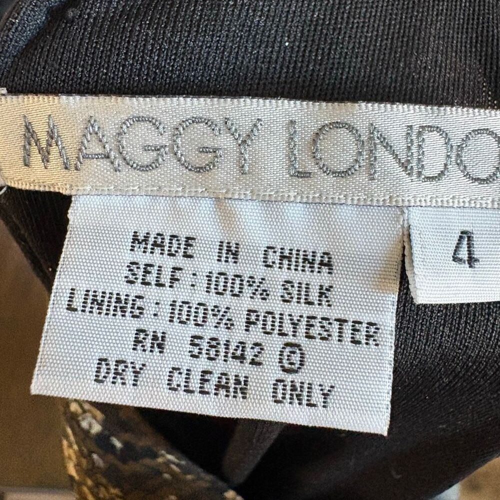 Maggie London Size 4 Midi Python A-Line Silk Dres… - image 5